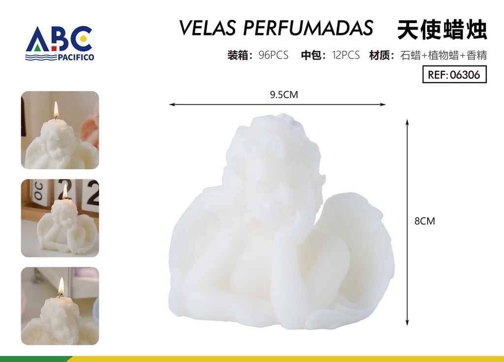 Vela de ángel color blanco ángel 9.5*8cm