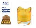 Vela perfumada en vaso con relieve color amarilla 6.7*8cm