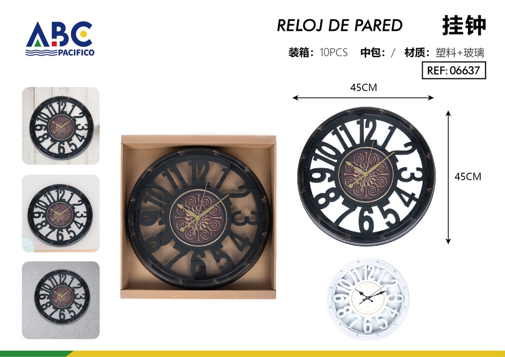 Reloj de pared con diseño 45cm