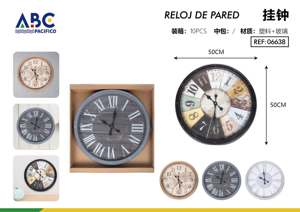 Reloj de pared con diseño 50cm