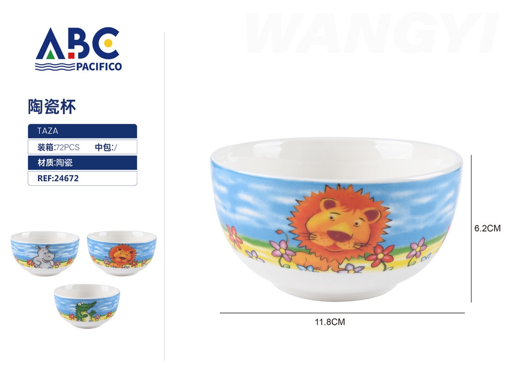 Cuenco de cerámica de 380ml,  11.8*6.2cm