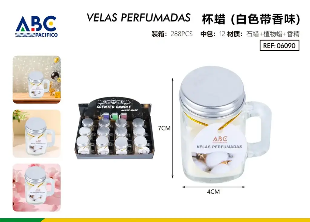 Taza de cera blanca con fragancia