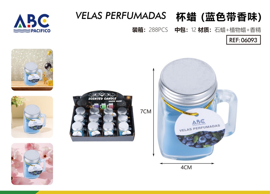 Vela azul perfumada