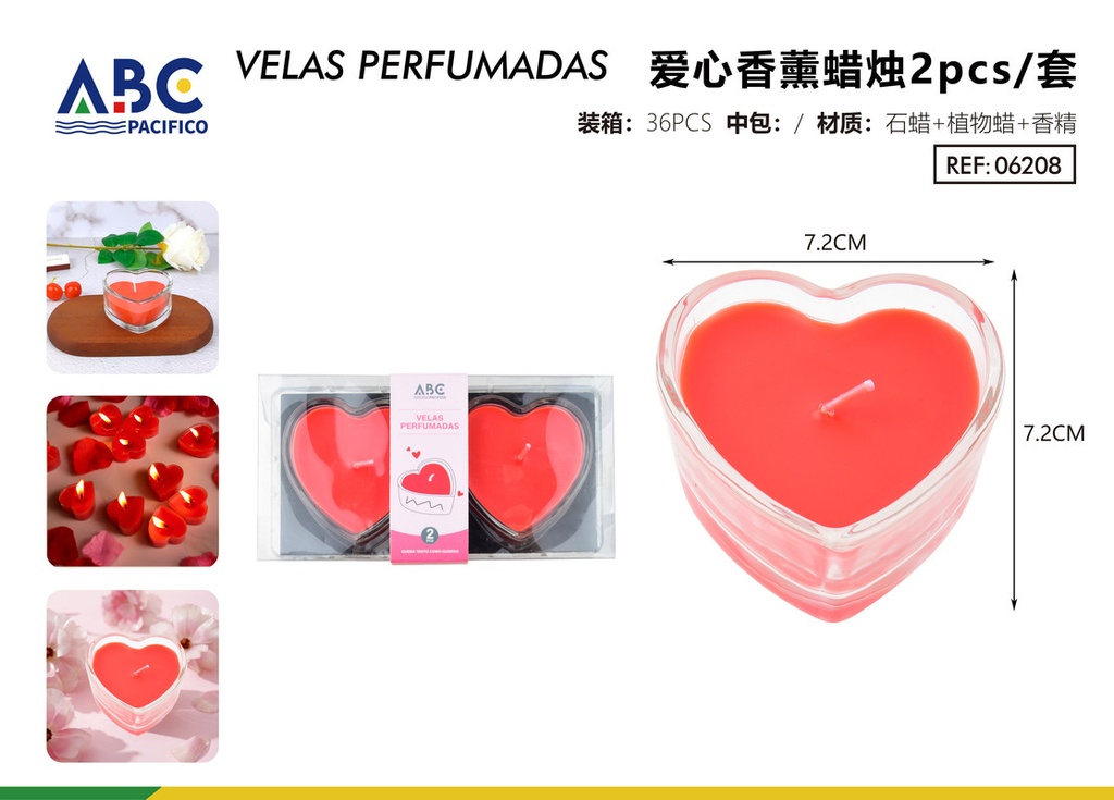 Vela perfumada Love set de 2pzs