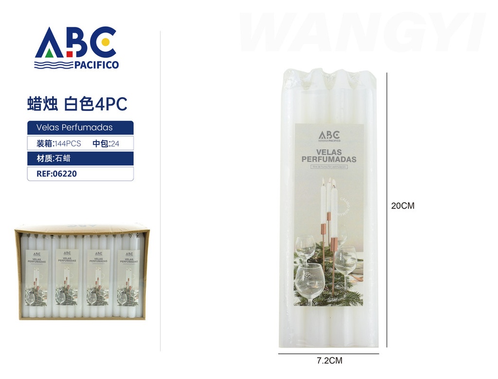 Vela blanca 4PC