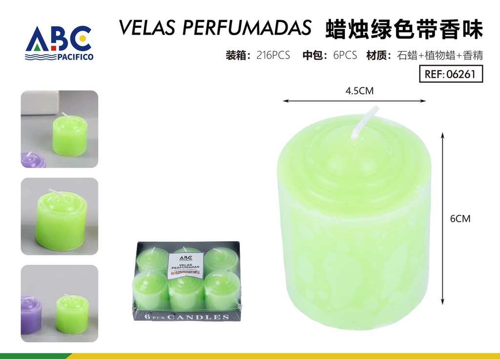 Vela verde con fragancia