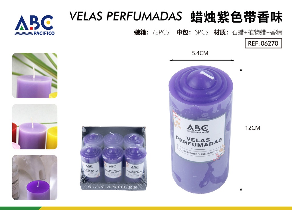 Vela púrpura con fragancia