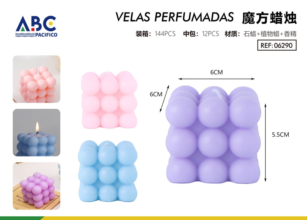 Vela cubo de Rubik de 6*6*5.5cm