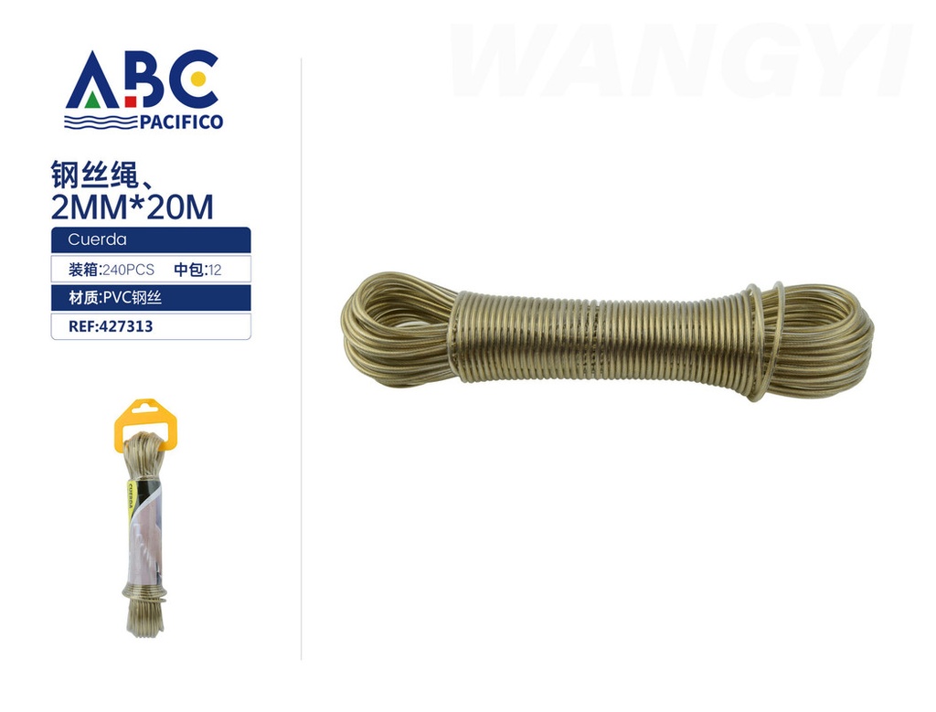 Cuerda de acero, 2mm*20m