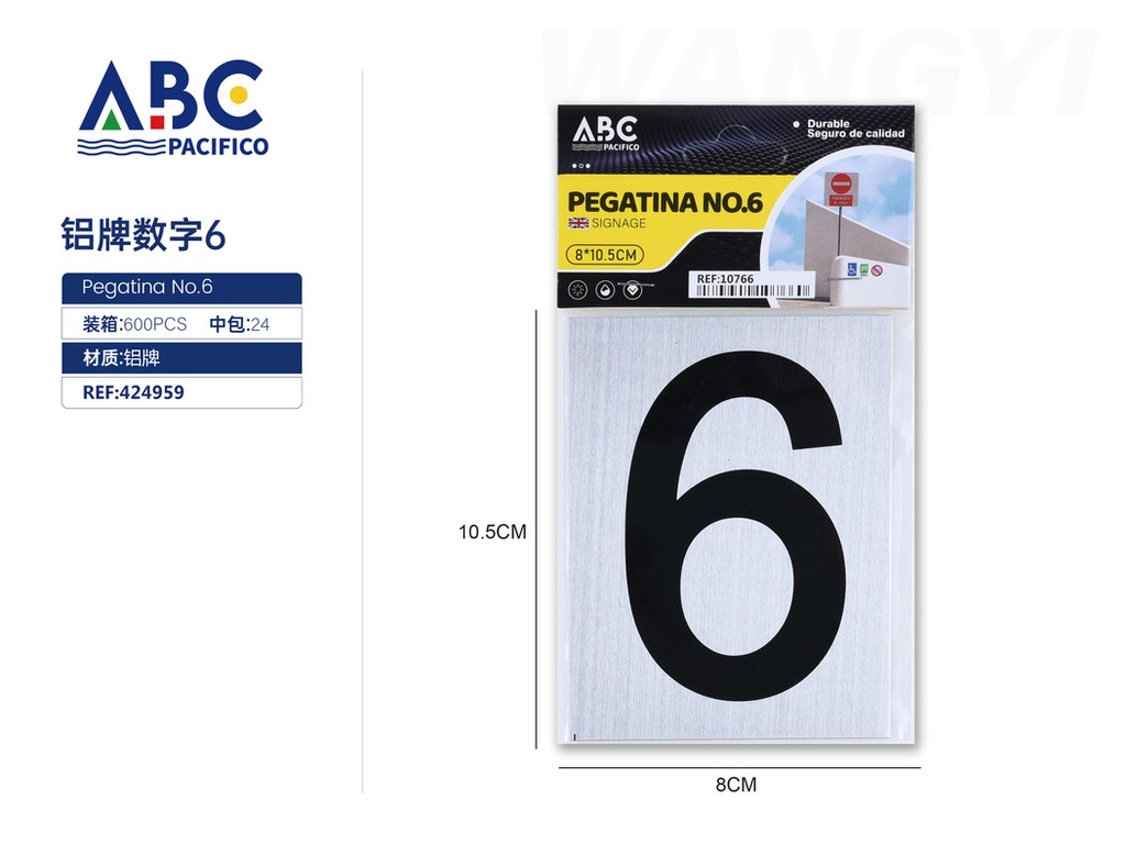 Pegatina no. 6  8*10.5cm