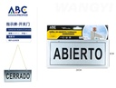 Señal de abierto / cerrado  9*20cm