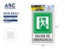 Señal de salida de emergencia  20*30cm