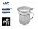 Vaso pequeño con tapa en acero inoxidable, 9cm