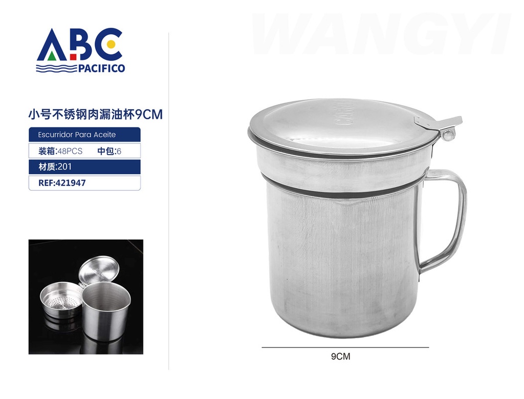 Vaso pequeño con tapa en acero inoxidable, 9cm