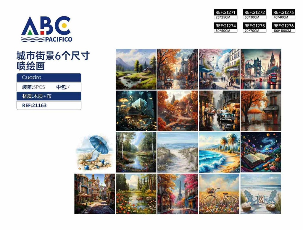 Cuadro, Impresiones de paisajes urbanos en 6 tamaños