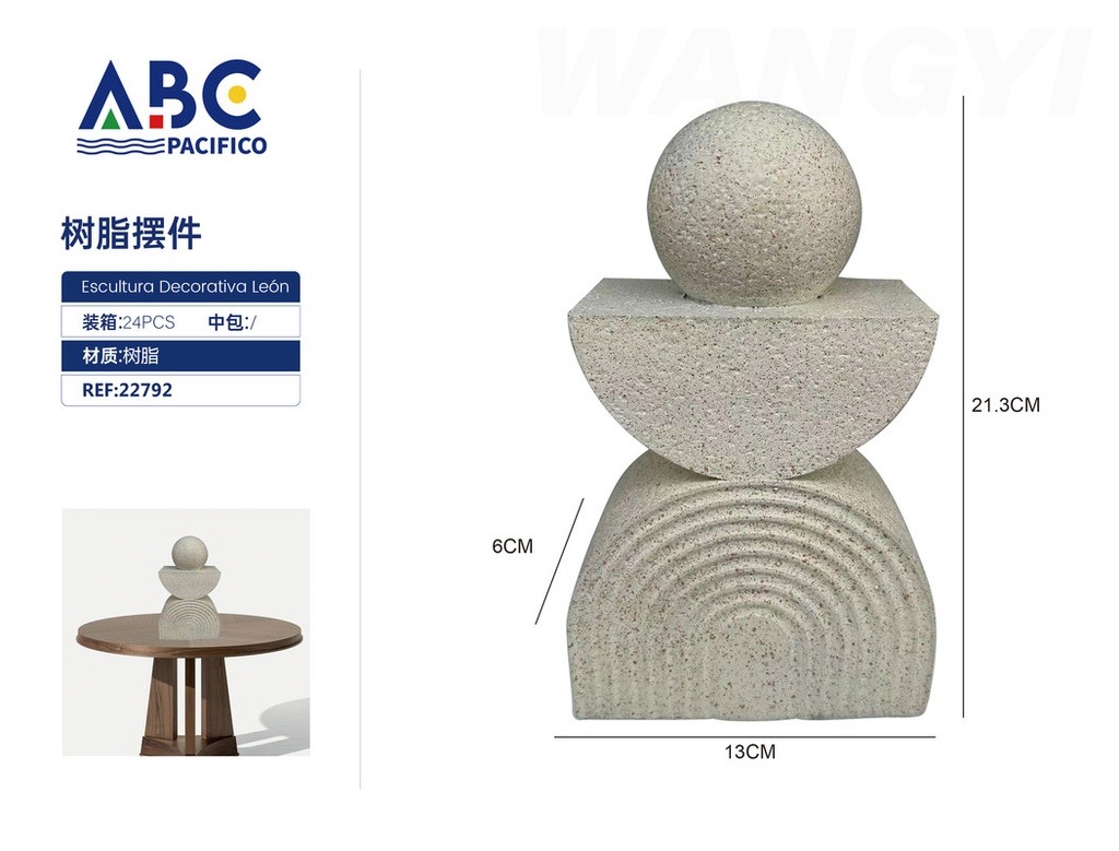 Escultura decorativa en resina, 13*6*21.3cm