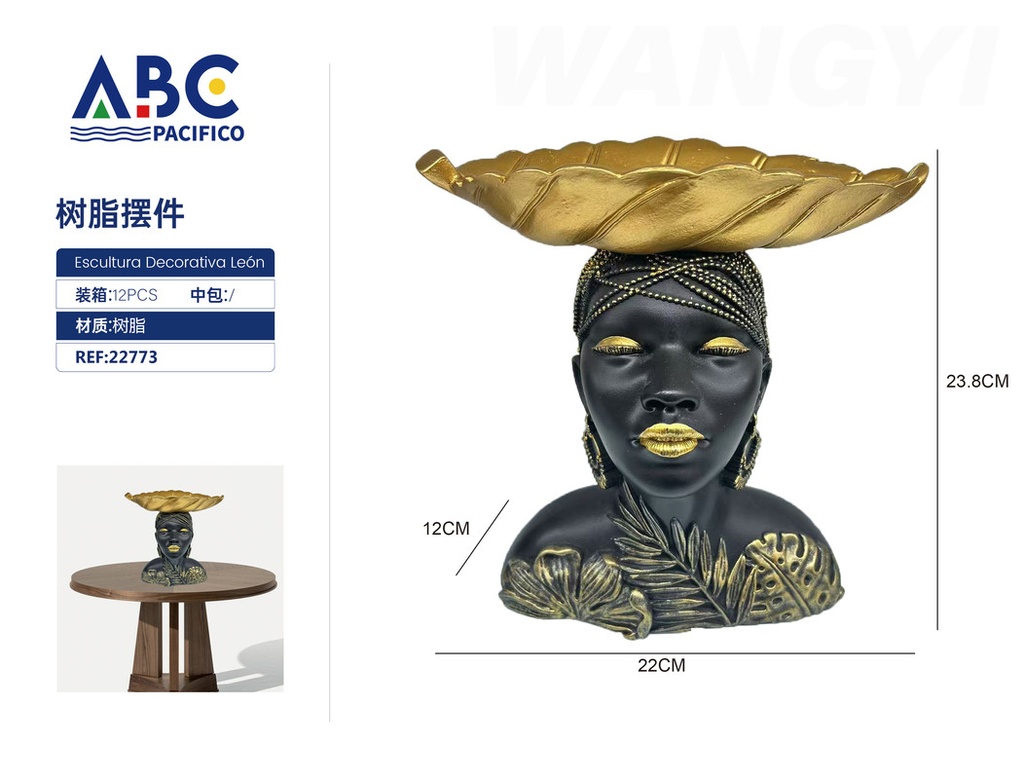 Escultura decorativa en resina, 22*12*23.8cm