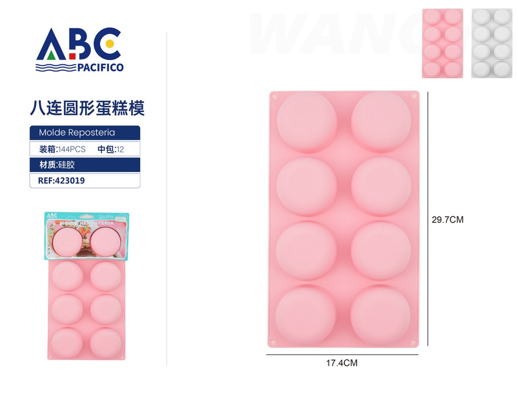 Molde de silicona para pastel con figuras de semiesfera 8 cavidades 