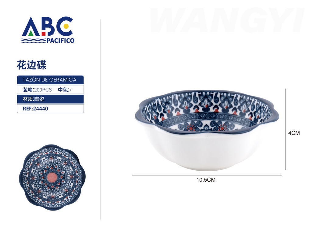Tazón de cerámica con diseño 10.5*4cm