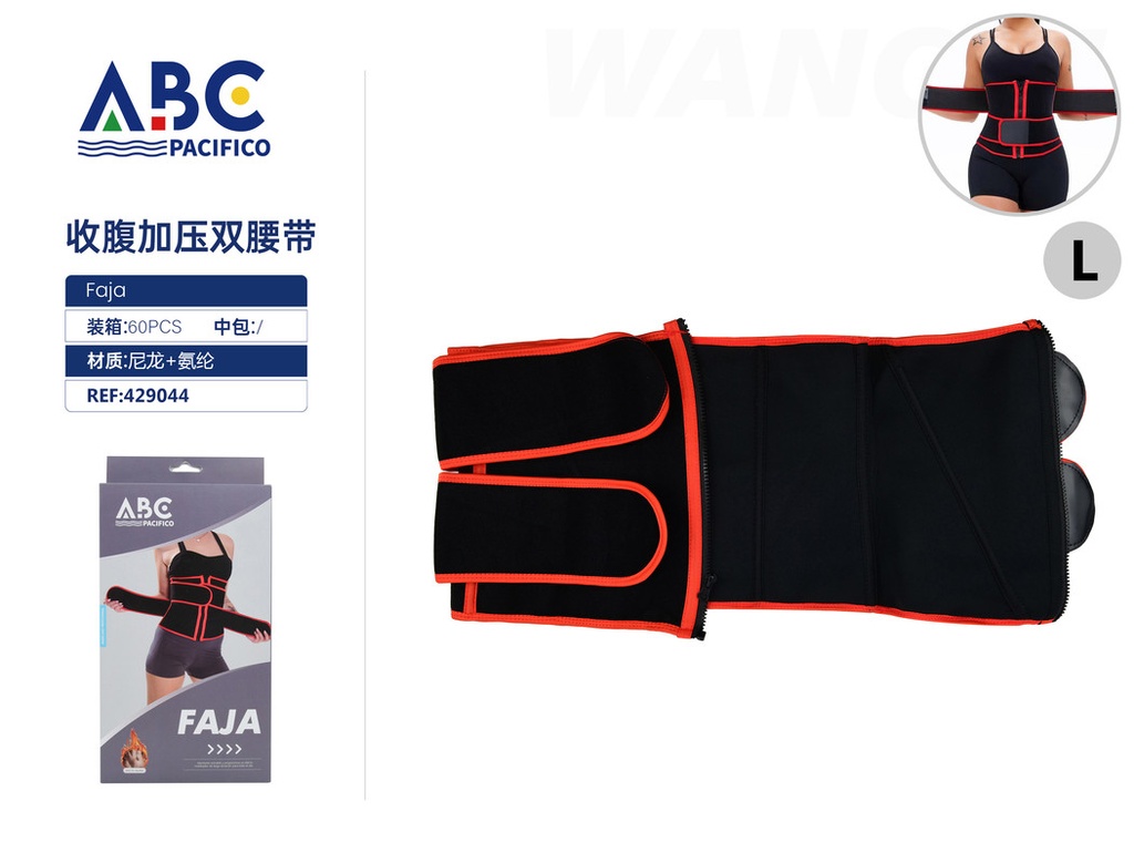 Faja cinturón doble para compresión abdominal L