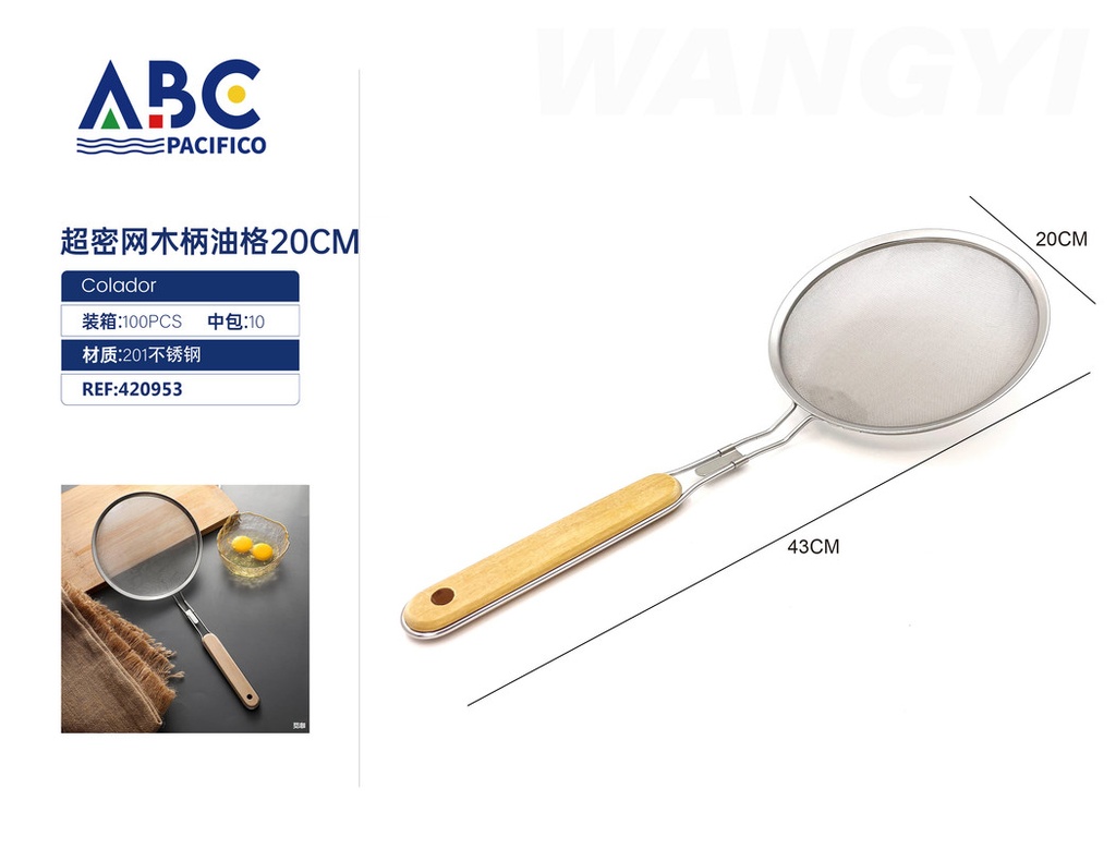 Colador para aceite de acero inoxidable 20cm