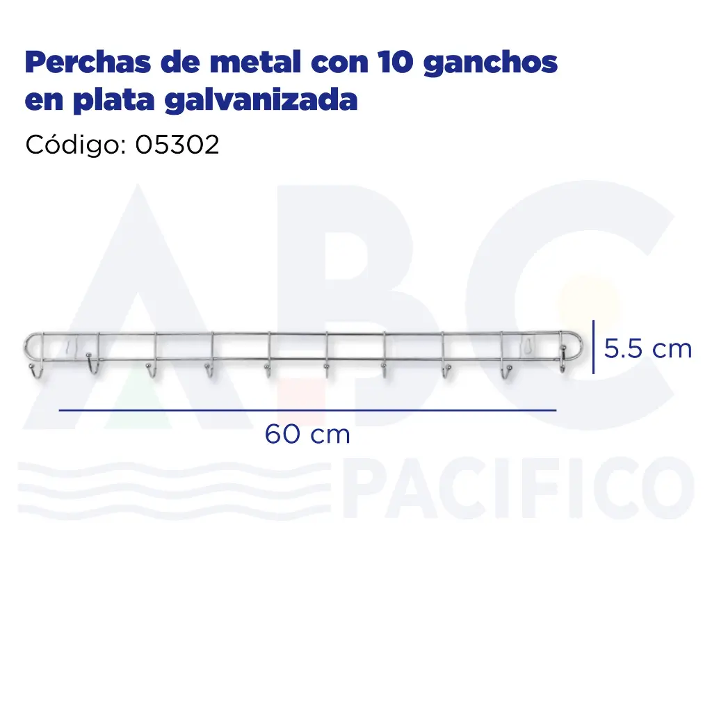 Perchas de metal con 10 ganchos en plata galvanizada
