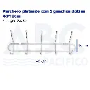 Perchero plateado con 5 ganchos dobles 40*13cm