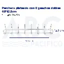 Perchero plateado con 8 ganchos dobles 65*12.5cm