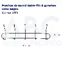 Perchas de metal doble fila 5 ganchos color negro