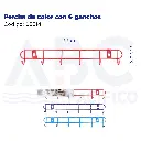 [05314] Percha de color con 6 ganchos