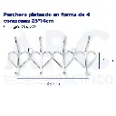 Perchero plateado en forma de 4 corazones 35*14cm