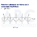 Perchero plateado en forma de 5 corazones 43.5*14cm