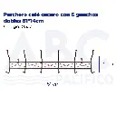Perchero café oscuro con 6 ganchos dobles 51*14cm