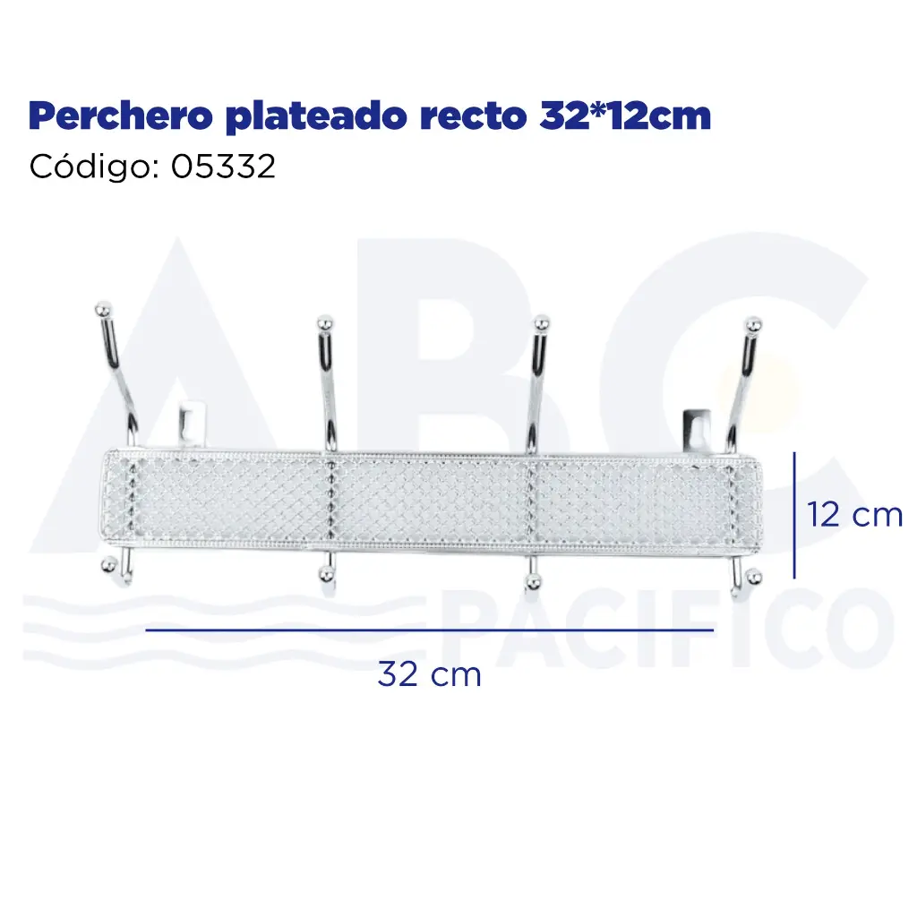 Perchero plateado recto 32*12cm