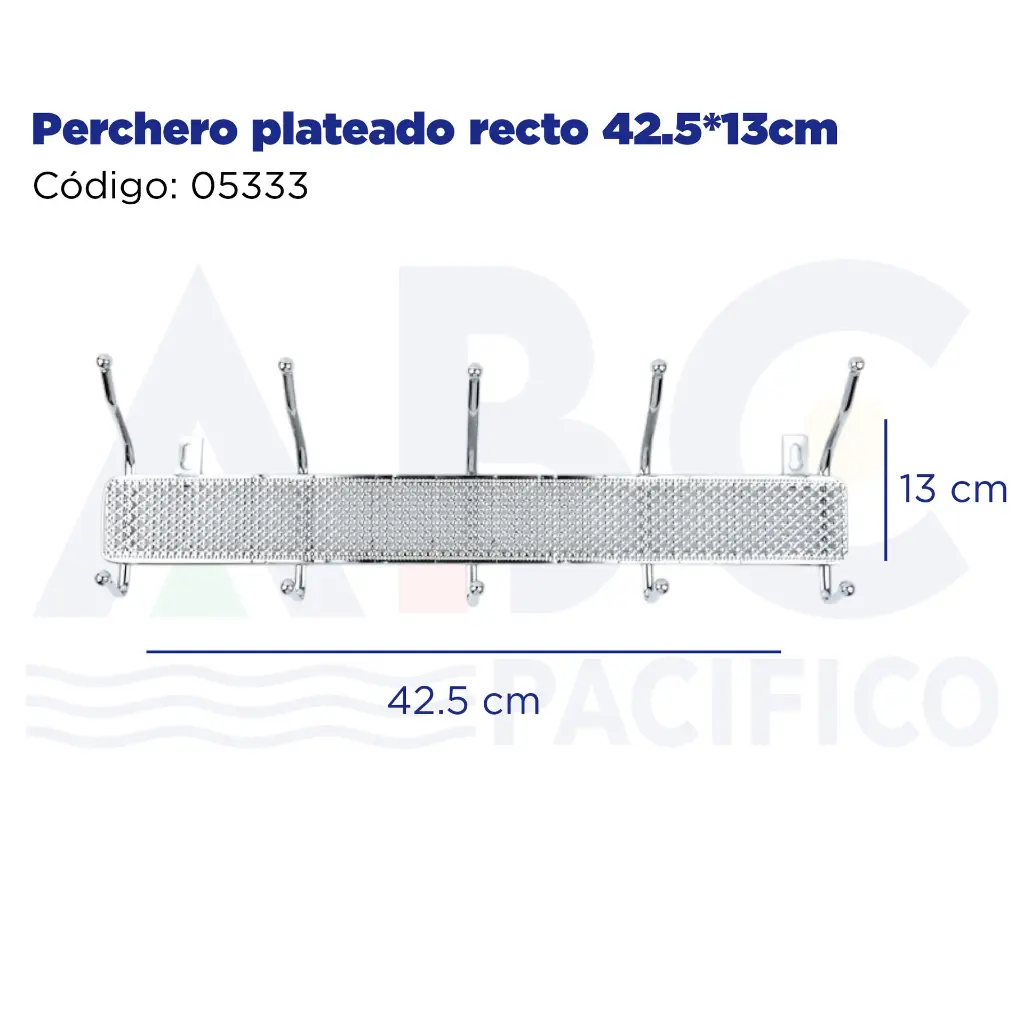 Perchero plateado recto 42.5*13cm