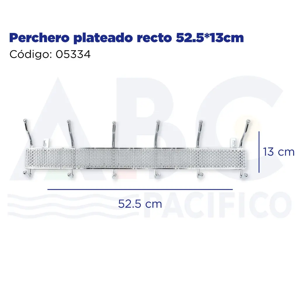 Perchero plateado recto 52.5*13cm
