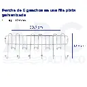 [05336] Percha de 6 ganchos en una fila plata galvanizada