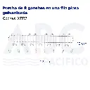Percha de 8 ganchos en una fila plata galvanizada