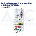 Rack multiusos con 8 ganchos dobles y 4 niveles 155*60cm