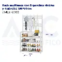Rack multiusos con 8 ganchos dobles y 4 niveles 155*80cm