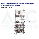 Rack multiusos con 8 ganchos dobles y 4 niveles 172*60cm