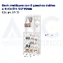 Rack multiusos con 8 ganchos dobles y 4 niveles 172*60cm