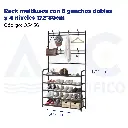 Rack multiusos con 8 ganchos dobles y 4 niveles 172*80cm