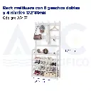 Rack multiusos con 8 ganchos dobles y 4 niveles 172*80cm