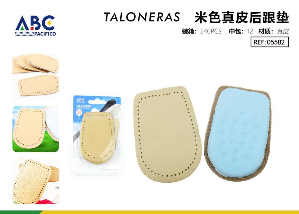 Talonera de piel beige