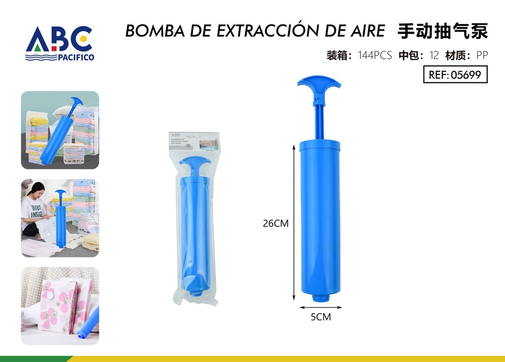 Bomba manual extractora de aire