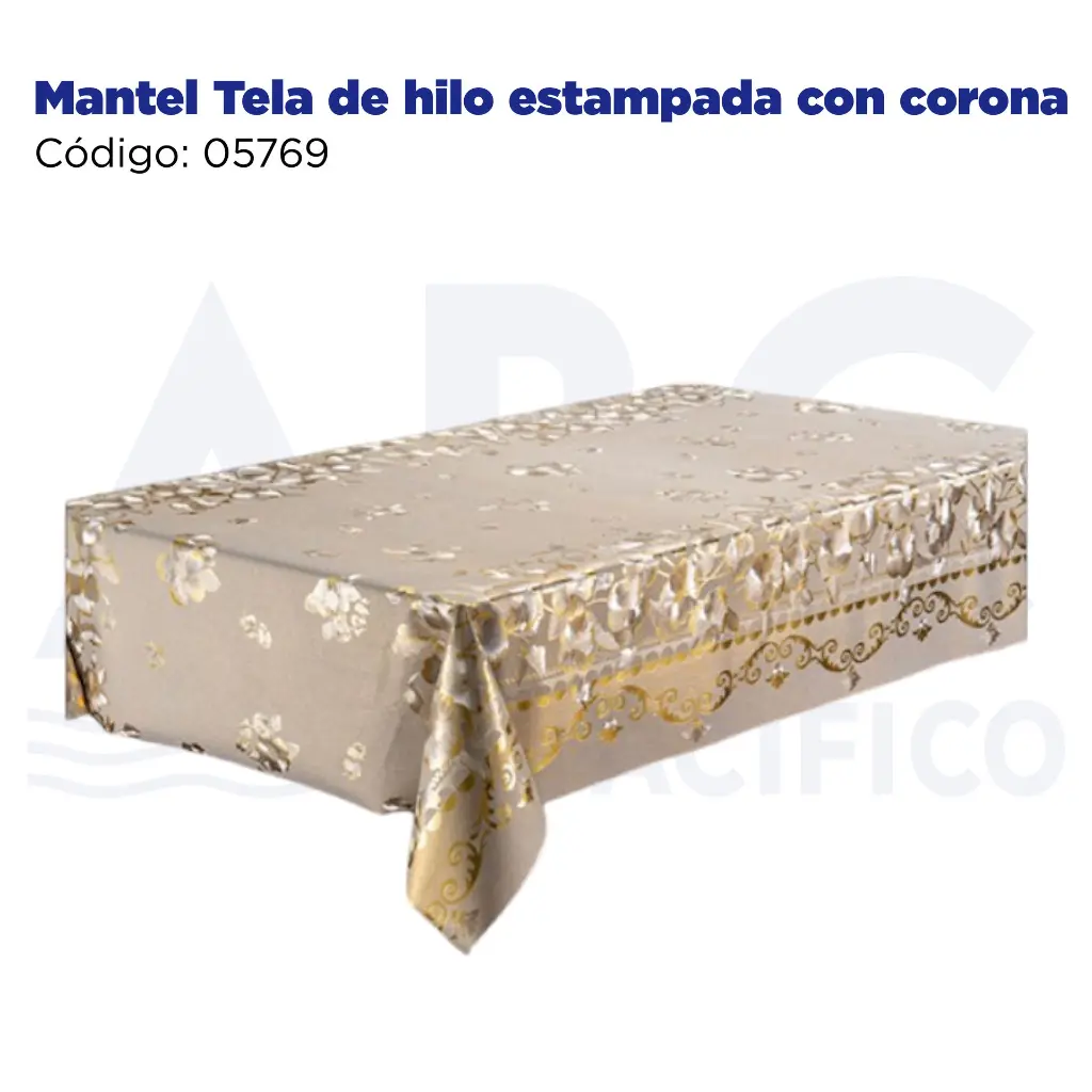 Mantel Tela de hilo estampada con corona