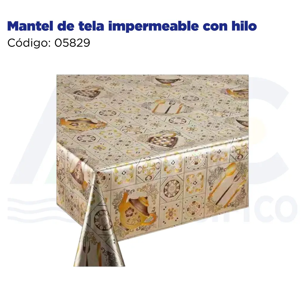 Mantel de tela impermeable con hilo