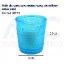 Vela de cera con aroma vaso en relieve color azul