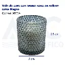 Vela de cera con aroma vaso en relieve color Negro